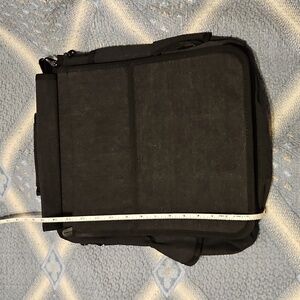 Bella Russo Black Canvas Messenger Bag Multi-Pocket 